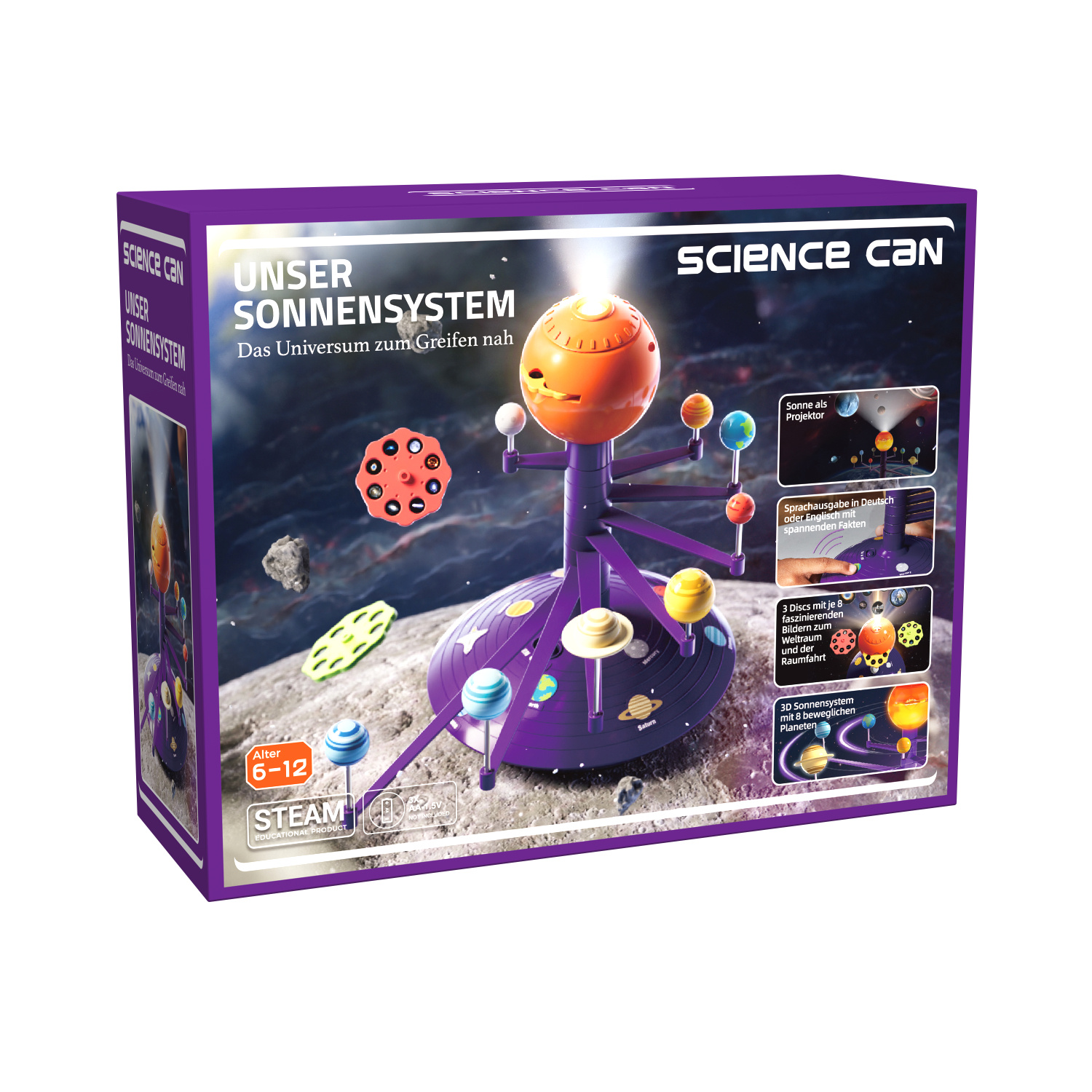 3D - Sonnensystem mit Projektor Deutsch/Englisch