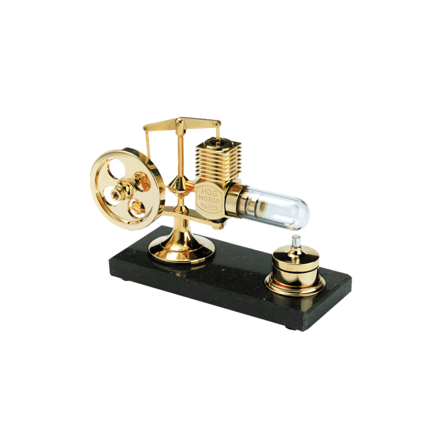 Stirlingmotor 24Karat vergoldet