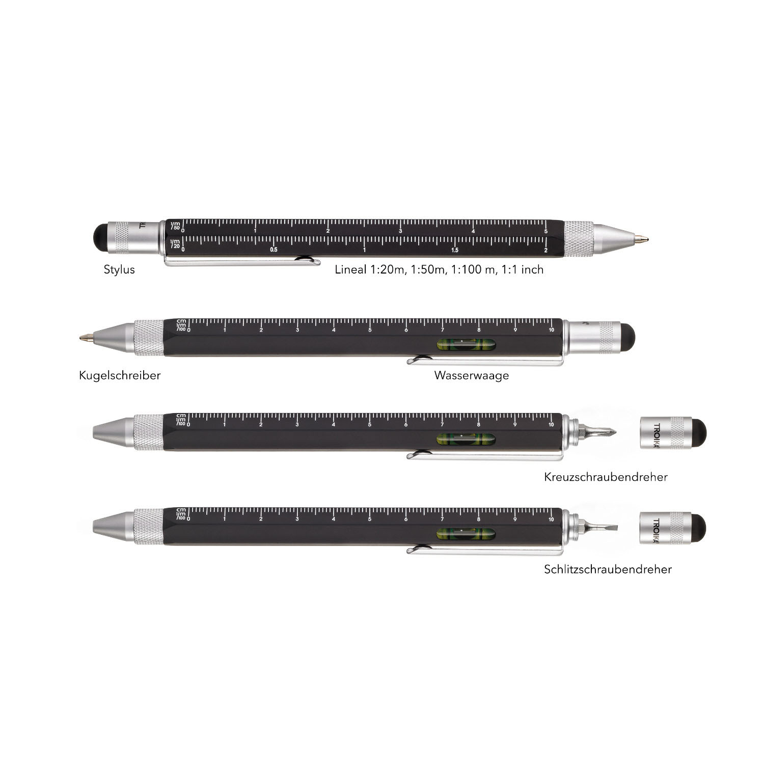 Construction-Multitasking Kugelschreiber schwarz