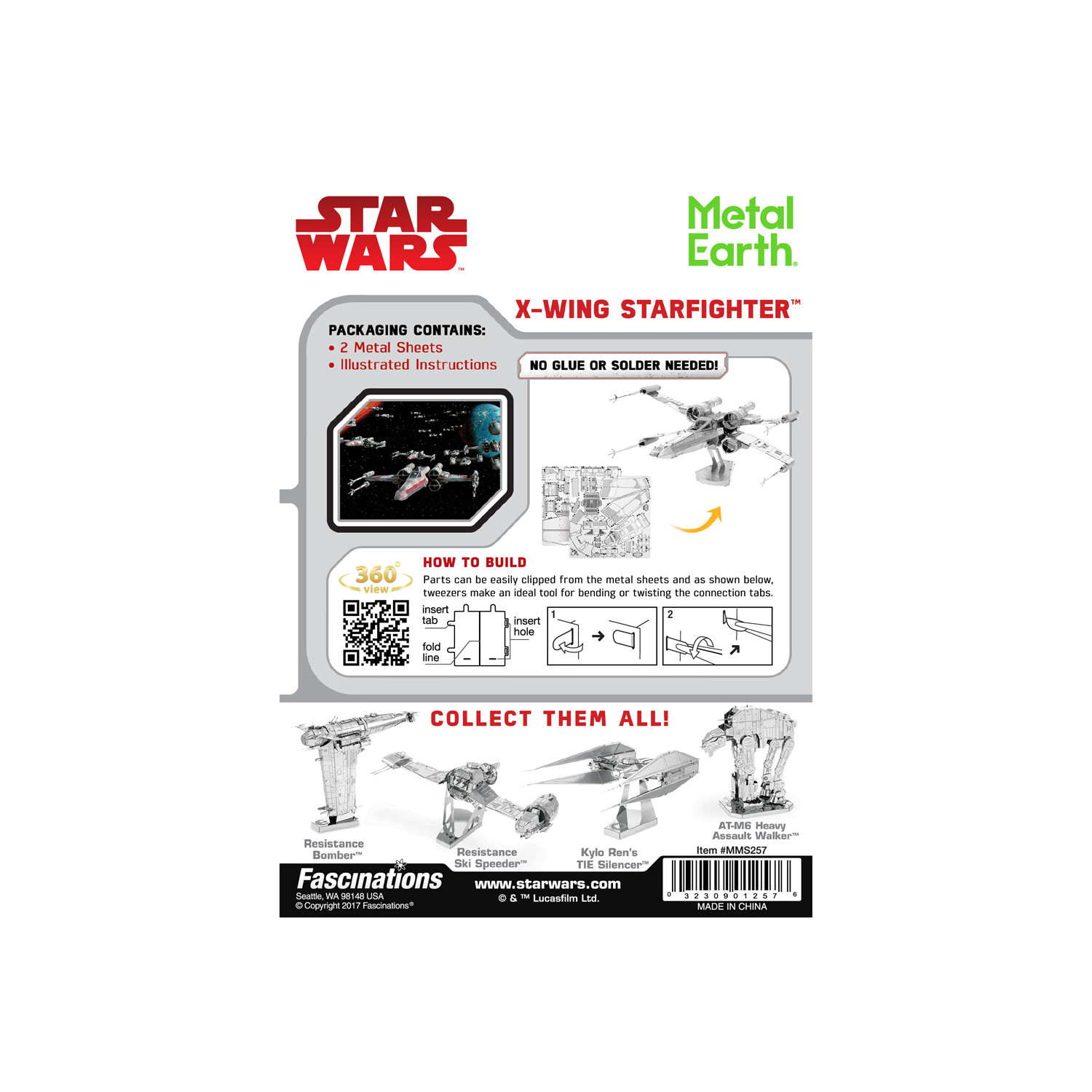  Metal Earth Star Wars - X Wing Fighter 