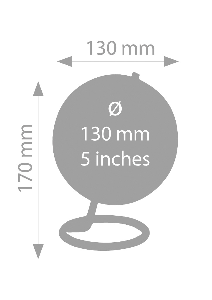 GALILEI - Tischglobus 13cm, schwarz/silbern