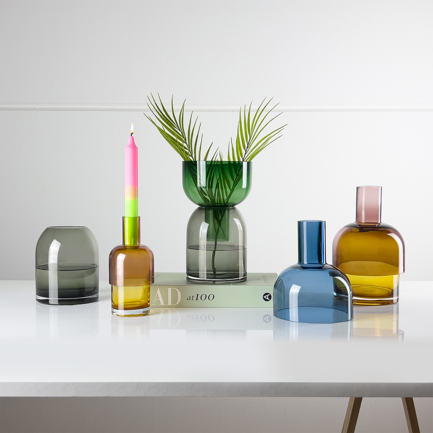 Flip Vase Pink & Yellow Medium