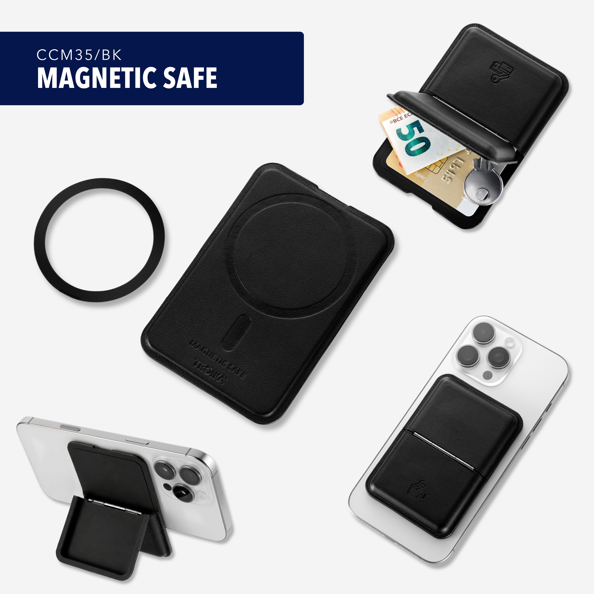 Kartenetui MAGNETIC SAFE - Schwarz