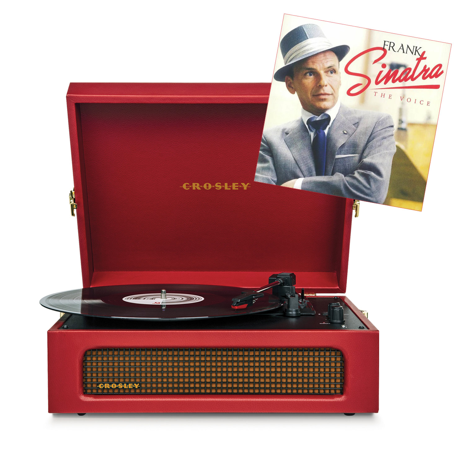 CROSLEY Voyager Plattenspieler inkl. Frank Sinatra LP - Burgund