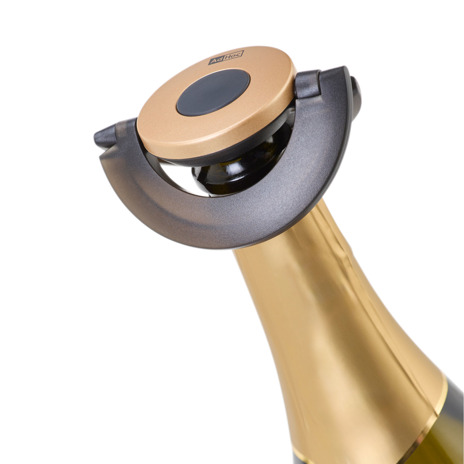 Adhoc Sekt-/Champagnerverschluss black&gold