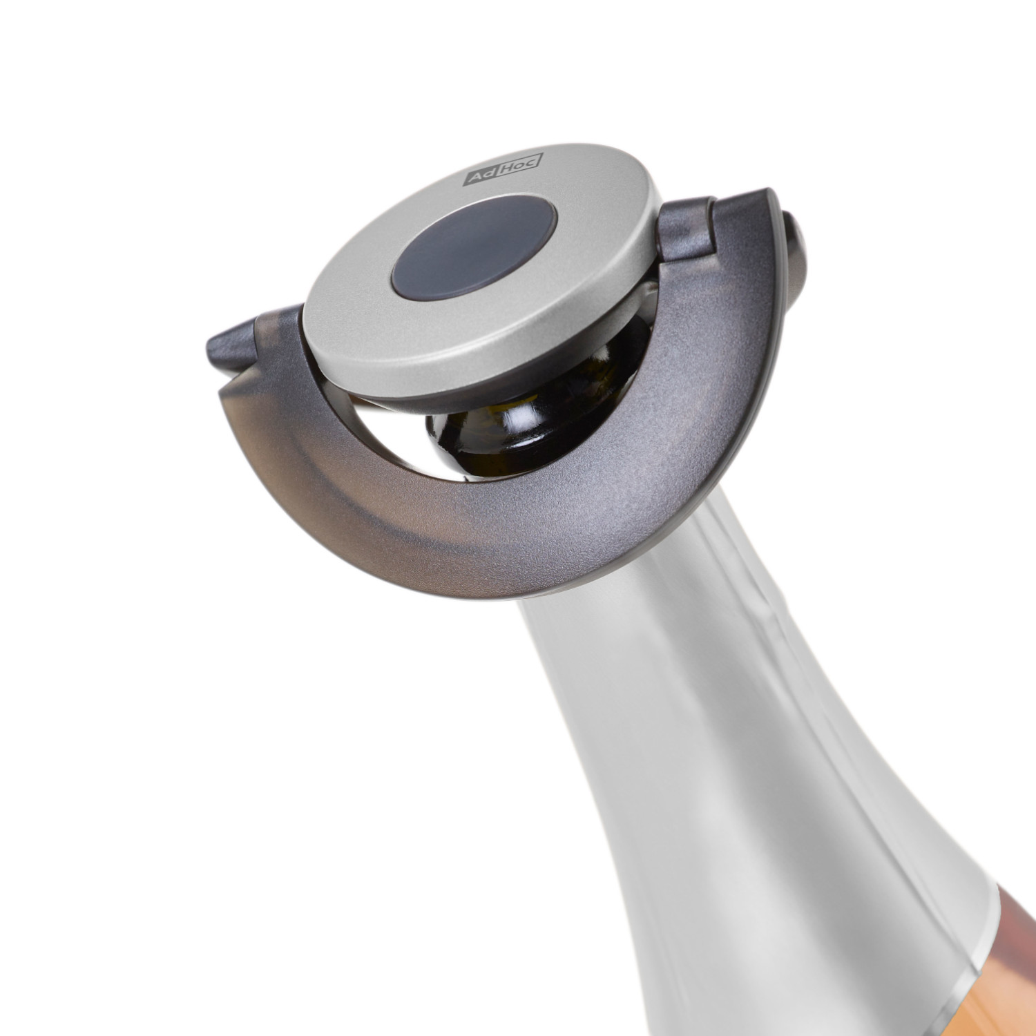 Adhoc Sekt-/Champagnerverschluss black&silver