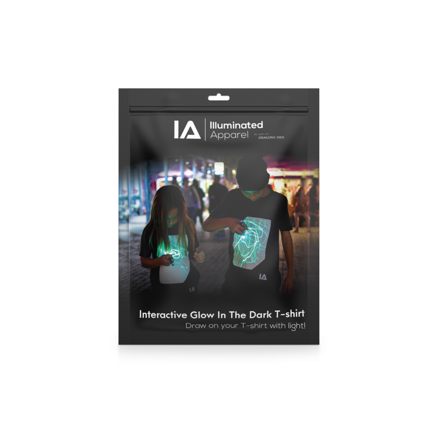 Interactive Glow Shirt + Keyring Black, 5-6 Years 