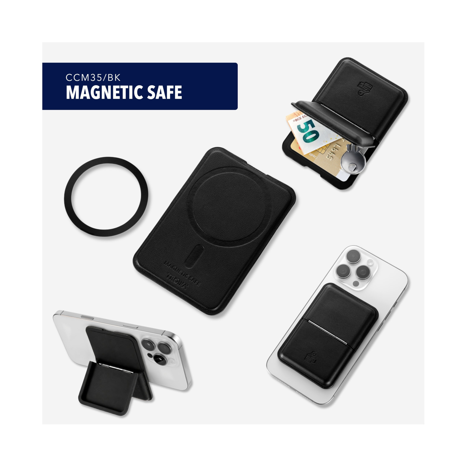 Kartenetui MAGNETIC SAFE - Schwarz
