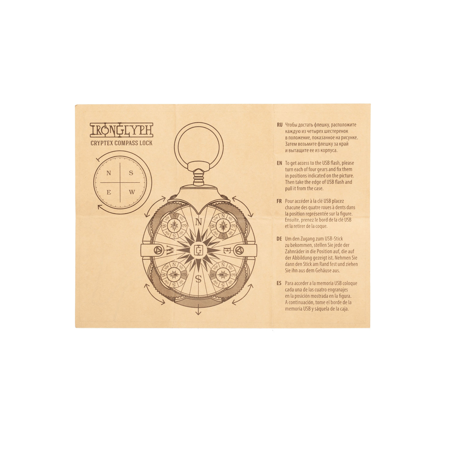 Cryptex USB flash 2.0 32 GB Roundlock gold