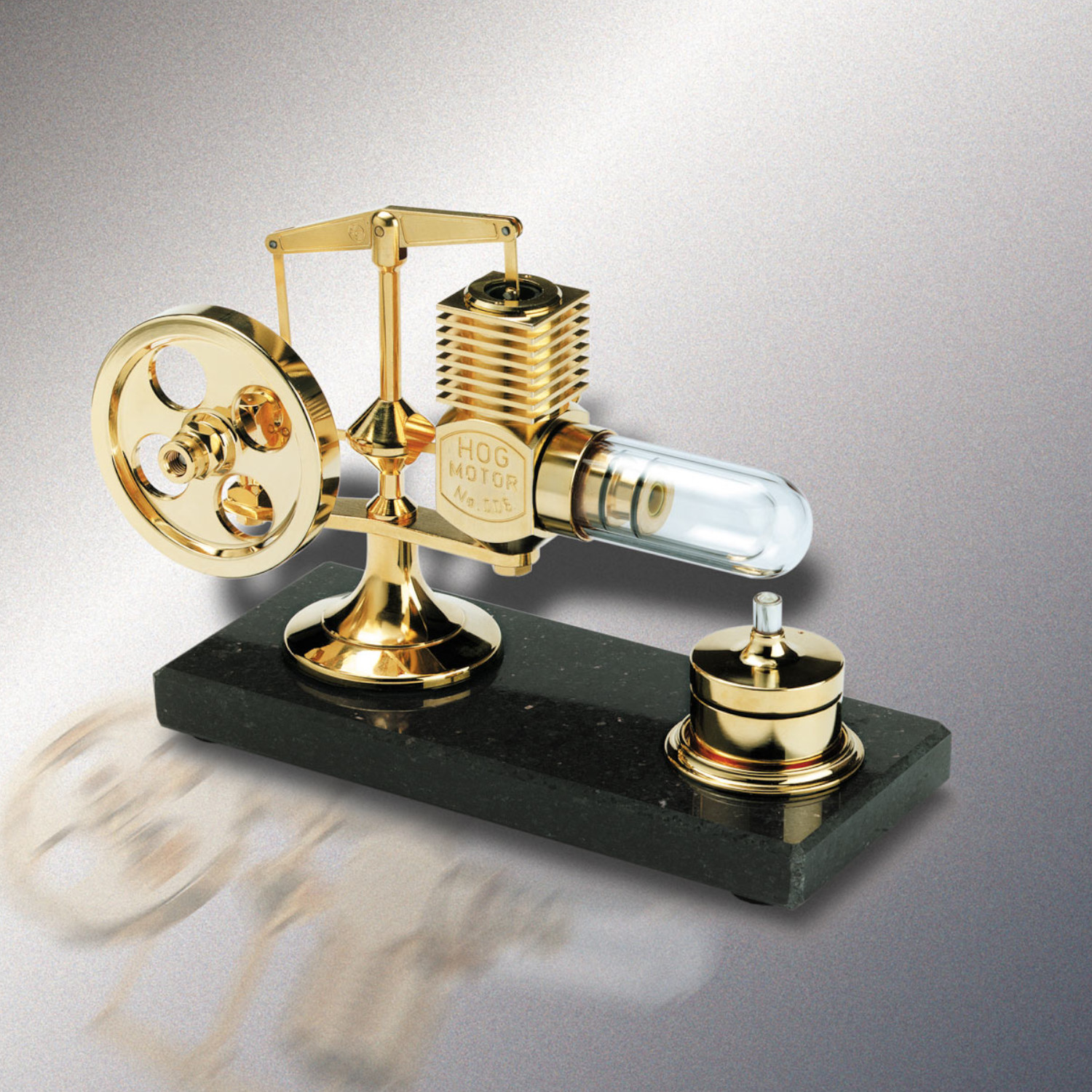 Stirlingmotor 24Karat vergoldet