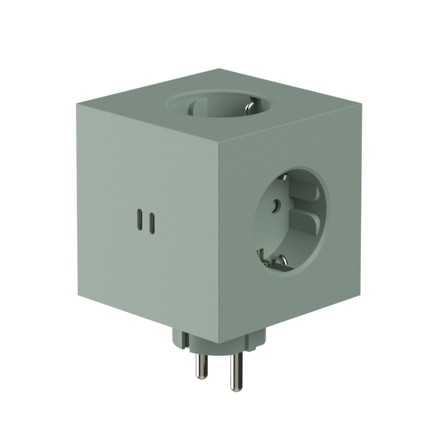 Steckdosenwürfel AVOLT SQUARE 2 - Eichengrün Steckdoenwürfel AVOLT SQUARE 2 - Eichengrün