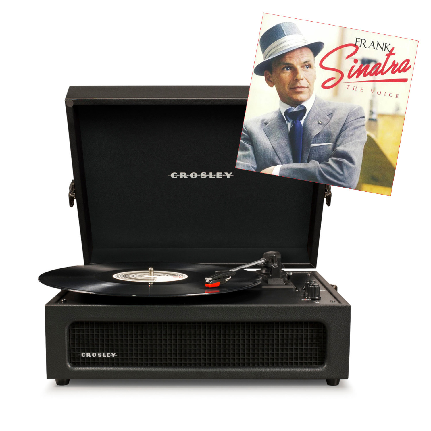 CROSLEY Voyager Plattenspieler inkl. Frank Sinatra LP - Schwarz