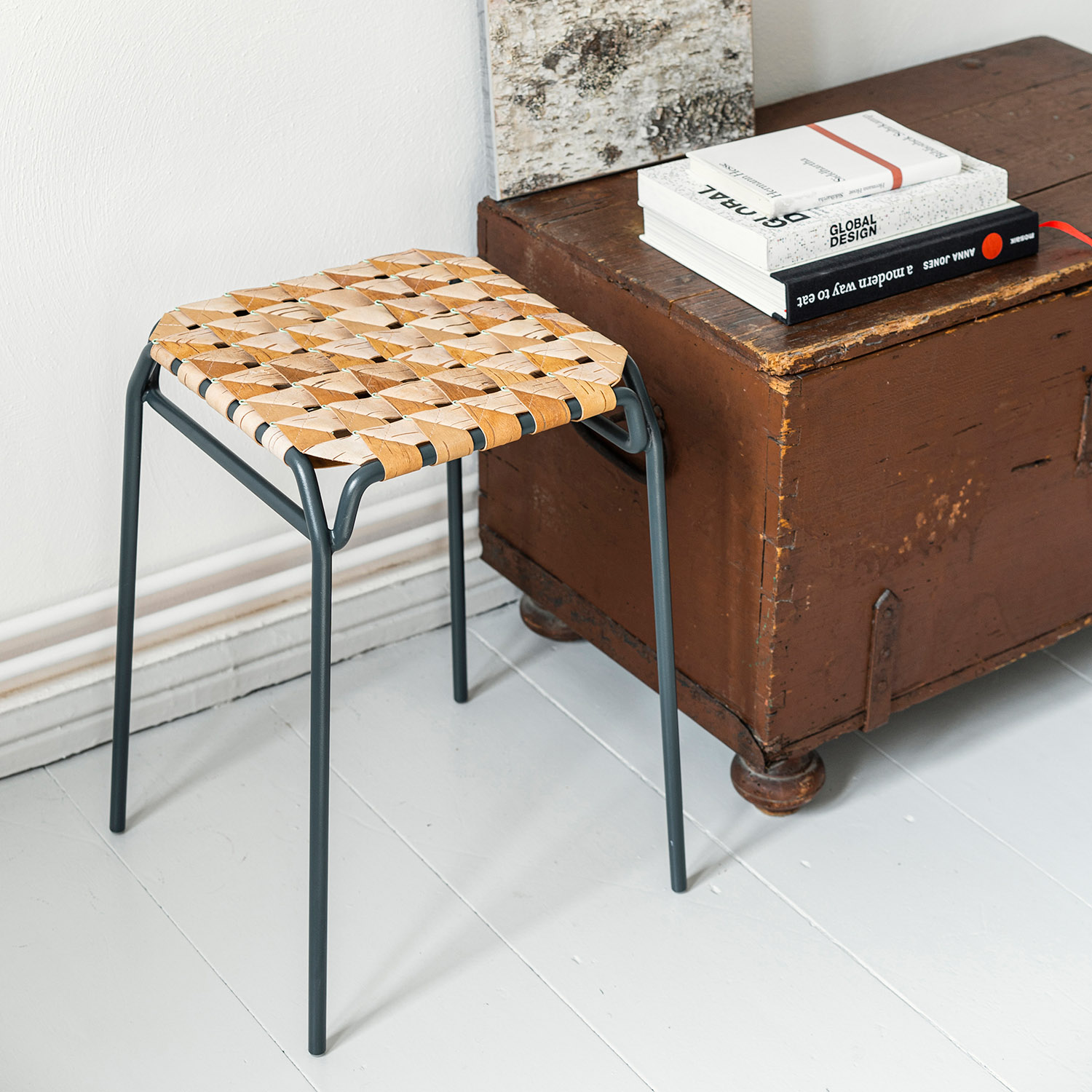 Hocker Taburet, dunkelgrau