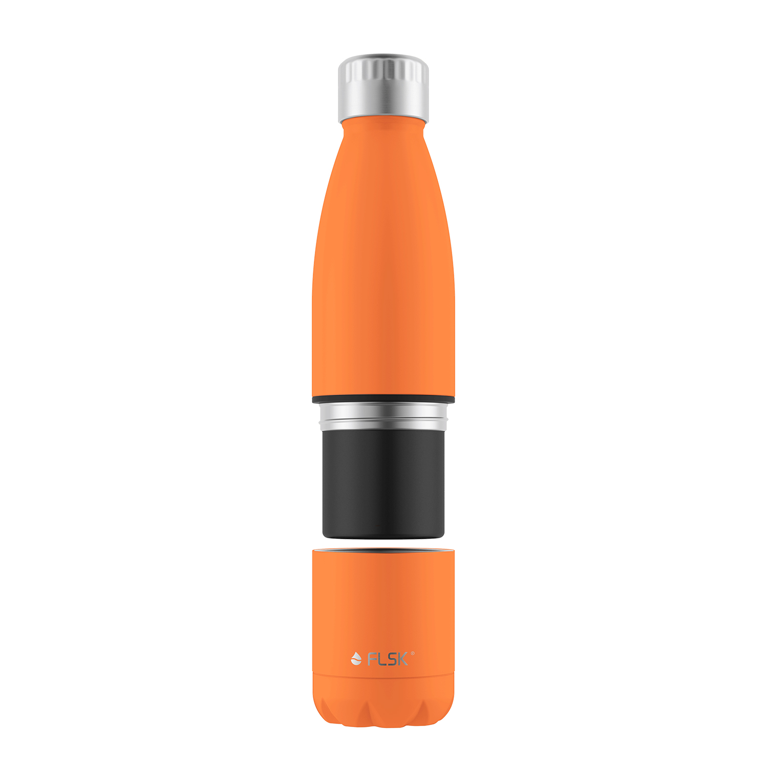 FLSK Trinkflasche mit Becher 700ml trail orange