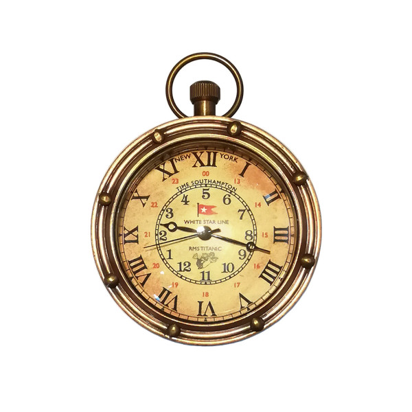 Taschenuhr Eye of Time Bullauge, Bronze