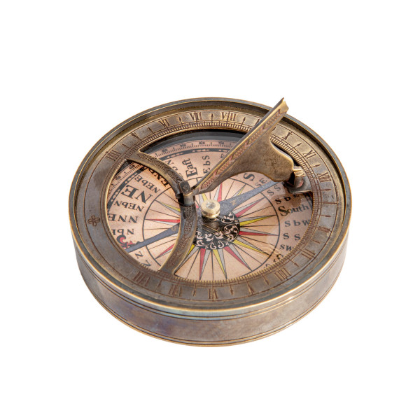 Kompass und Sonnenuhr, 18. Jht - Bronze