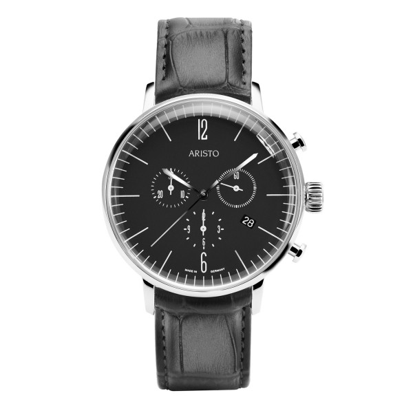 Bauhaus-Chronograph mit Lederarmband