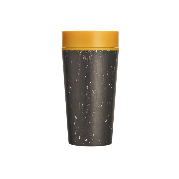 Circular Cup Large - Black & Electric Mustard