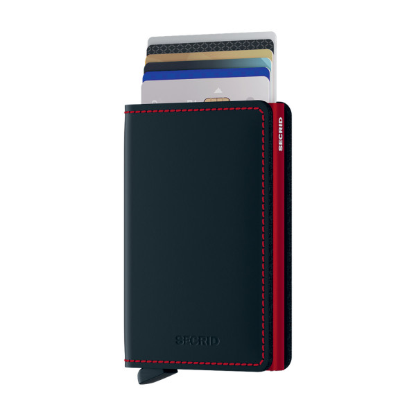 Slimwallet Portmonee - matt schwarz & rot