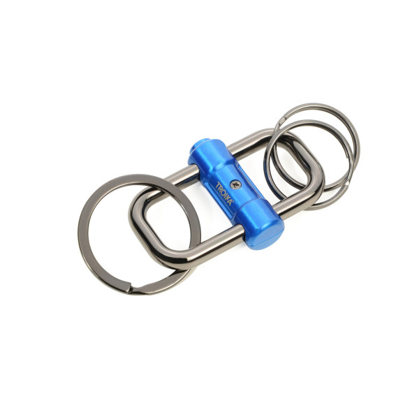 TROIKA 3-Split Schlüsselanhänger, Silber/Blau