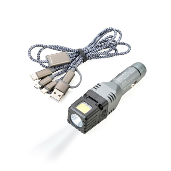TROIKA Auto Knick-Taschenlampe mit USB-Ladekabel