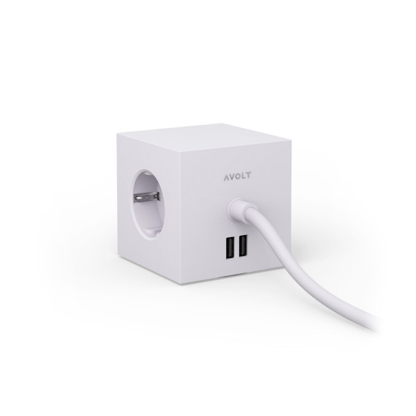 Mehrfachsteckdose Square 1 USB & Magnet - grau