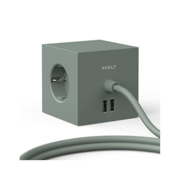Square 1 USB + Magnet Oak Green