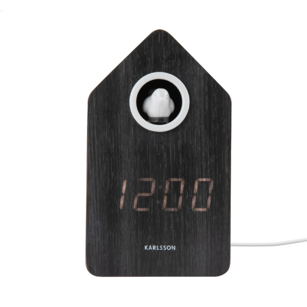 Karlsson Wecker Kuckuck LED – Schwarzes Holz